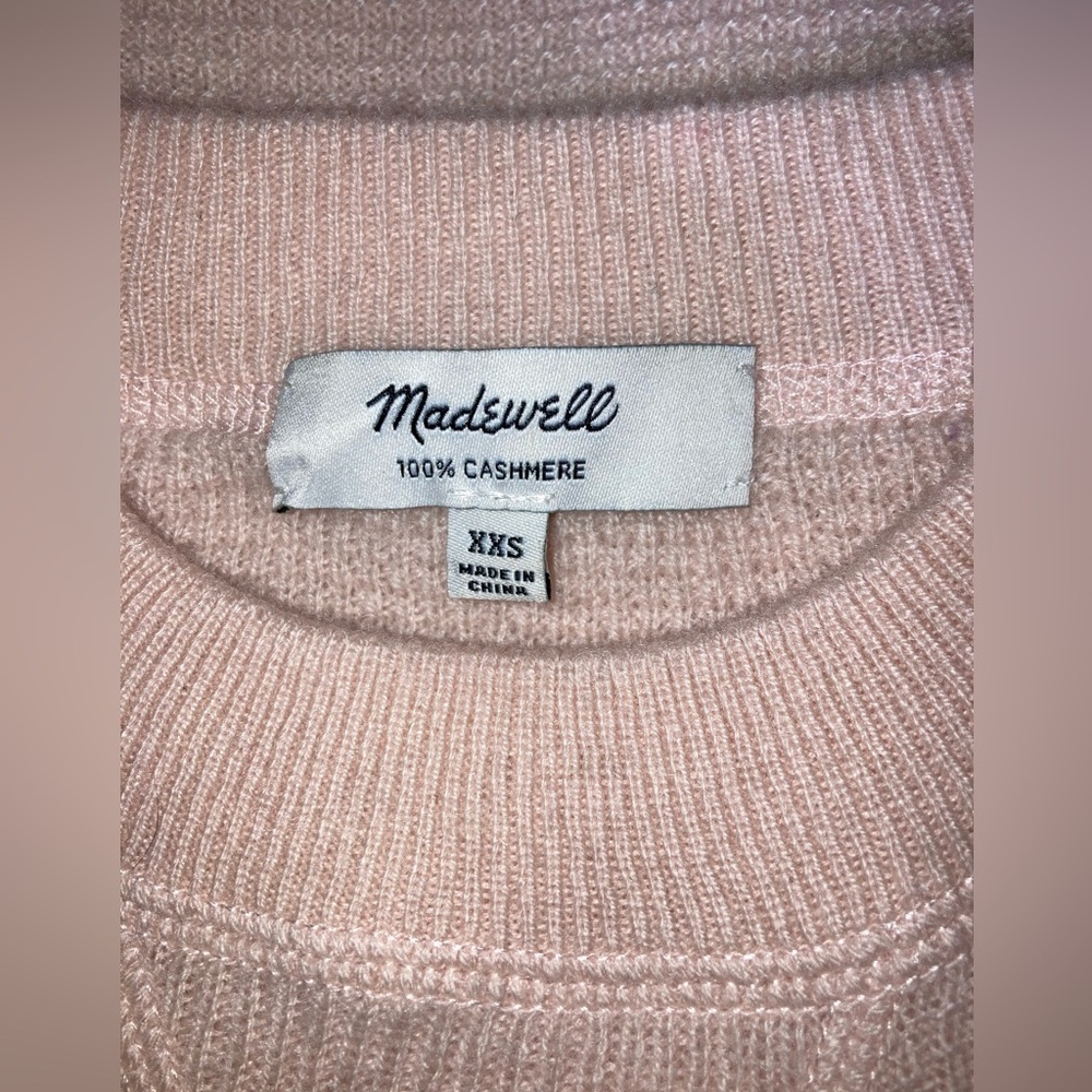 Madewell Petal Pink Cashmere Waffle KnIt Sweater XXS